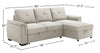 Eden 2-Piece Reversible Fabric Sleeper Sectional with Storage Chaise and Removable Back Cushions - Taupe | Sofa-lit sectionnel réversible Eden 2 pièces en tissu avec fauteuil long de rangement et coussins de dossier amovibles - taupe