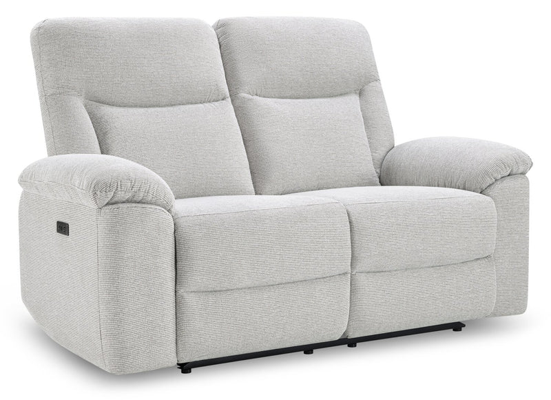 Causeuse à inclinaison électrique Spencer de 65,6 po en tissu de chenille - grise