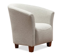  Fauteuil d’appoint Ethan de style gondole de 31 po en tissu d’apparence lin avec pattes en bois - lin