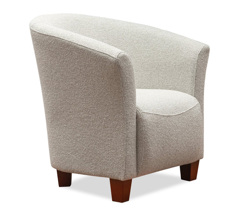 Fauteuil d’appoint Ethan de style gondole de 31 po en tissu d’apparence lin avec pattes en bois - lin 