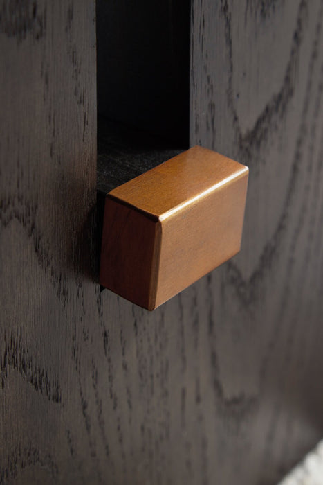 Table à café Warwick de 52 po en bois massif et en marbre - blanche et chêne brun