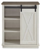 Bristow 31” Accent Cabinet with Shelves and Sliding Barn Door - White Oak | Armoire décorative Bristow de 31 po avec tablettes et porte de grange coulissante - chêne blanc | BRIWHACC