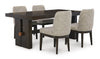 Metro Dining Chair with Polyester Fabric - Beige & Brown | Chaise de salle à manger Metro en tissu de polyester - beige et brun