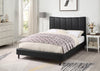 Paseo Platform Bed in Black Vegan-Leather Fabric - Queen Size | Lit plateforme rembourré Paseo en tissu de cuir végétalien noire - format grand lit