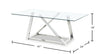 Briar 47" Modern Glass Top Coffee Table - Silver | Table à café moderne Briar de 47 po avec dessus en verre - argentée