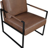 Nico 24.75" Faux Leather Accent Chair with Metal Legs - Brown  | Fauteuil d’appoint Nico de 24,75 po en similicuir avec pattes en métal - brun