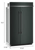 Kitchenaid 48" 29.4 Cu. Ft. Built-In Side-by-Side Refrigerator – Juniper - KBSN748SJP | Réfrigérateur encastré KitchenAid de 29,4 pi3 et de 48 po à compartiments juxtaposés - genièvre - KBSN748SJP
