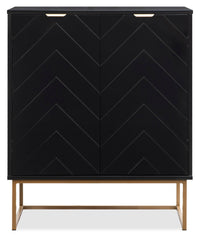 Armoire décorative Lottie de 28,5 po à 2 portes - noir lustré