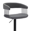 Java Barstool with Swivel & Adjustable Seat, Vegan Leather Fabric, 24.5-33"H, Metal - Grey | Tabouret 24.5-33 po bar Java en tissu de cuir végétalien et en métal avec siège pivotant et réglable - gris