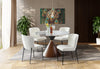 Alwin 5pc Dining Set with Table & 4 Chairs, Sintered Stone Top, Metal, 47.25"W Round - Brown/White | Ensemble de salle à manger Alwin 5 pièces en métal avec table ronde de 47,25 po (L), dessus en pierre frittée et 4 chaises - brun et blanc