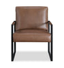 Nico 24.75" Faux Leather Accent Chair with Metal Legs - Brown  | Fauteuil d’appoint Nico de 24,75 po en similicuir avec pattes en métal - brun