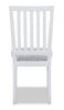 Bryn Dining Chair with Fabric Seat, Slat-Back – White and Grey | Chaise de salle à manger Bryn avec siège en tissu, dossier à lattes – blanch et gris