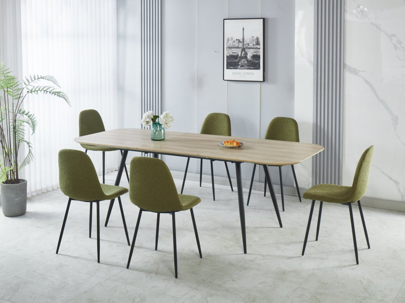 Chaise de salle à manger Joss en tissu de polyester et en métal - verte
