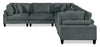 Lounge 5-Piece Chenille Modular Sectional – Grey | Sofa sectionnel modulaire Lounge 5 pièces en chenille - gris