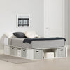 Everley Platform Bed with Built-in Storage & Baskets, White - Full Size | Lit plateforme Everley avec rangement et paniers intégrés, blanc - format lit double