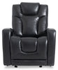 Kenzo 35" Leather-Look Fabric Power Gliding Reclining Chair with Power Headrest, Footrest and USB Port - Black | Fauteuil à inclinaison électrique Kenzo de 35 po en tissu d’apparence cuir avec appuie-tête électrique, repose-pieds et port USB - noir