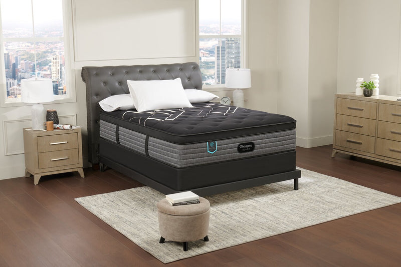 Ensemble matelas semi-ferme à Euro-plateau Presidential Suite de série Hotel de Beautyrest BlackMD pour grand lit