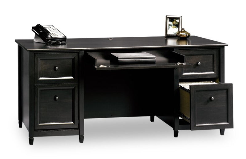 Bureau président Edge Water de 65,12 po à 4 tiroirs - noir Estate