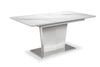 Naya 7pc Dining Package with 63-78.75"W Extension Table & 6 Chairs - Faux White Marble & Grey | Ensemble de salle à manger Naya 7 pièces avec table à rallonge, 63 po à 78,75 po (L), et 6 chaises - imitation de marbre blanc et gris