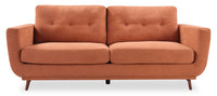Sofa Cosmo de 80 po en tissu avec coussins de dossier capitonnés - orangé