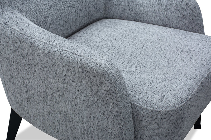 Fauteuil d’appoint Monroe de 29 po en tissu avec pattes en métal - gris
