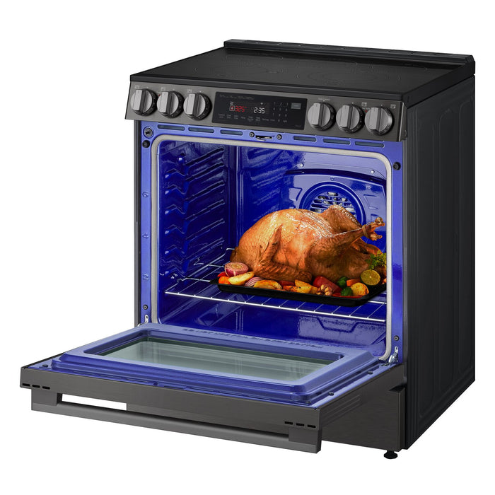 Cuisinière intelligente électrique LG de 6,3 pi3 avec friture à air - acier inoxydable noir - LSEL6335ZE