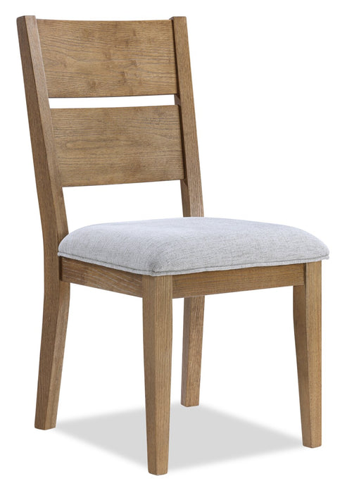 Ensemble de salle à manger Lotus 5 pièces en bois avec table de 82 po (L) et 4 chaises à dossier à lattes - naturel