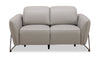 Riviera Top-Grain Genuine Leather Power Reclining Loveseat - Light Grey | Causeuse à inclinaison électrique Riviera en cuir véritable de qualité supérieure - gris clair