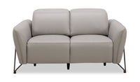 Causeuse à inclinaison électrique Riviera en cuir véritable de qualité supérieure - gris clair