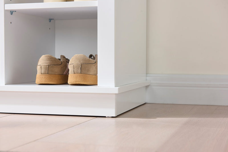 Portemanteau Quinn de 39,75 po avec rangement pour chaussures - blanc mat