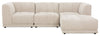 Kort & Co. Oaklyn Modular 4-Piece Fabric Sectional with Ottoman and Tufted Seat Cushions - Beige | Sofa sectionnel modulaire Oaklyn Kort & Co. 4 pièces en tissu avec pouf et coussins de siège capitonnés - beige