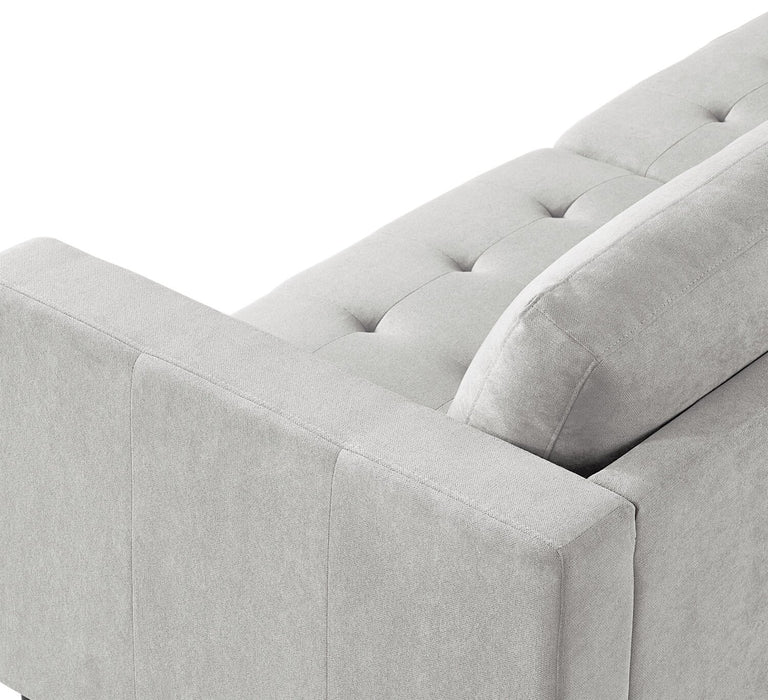 Sofa sectionnel de gauche Metro 2 pièces en tissu avec fauteuil long et coussins de siège capitonnés - neutre