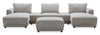Voyage Modular 6-Piece Left-Facing Fabric Sectional with Console and Ottoman – Taupe | Sofa sectionnel modulaire de gauche Voyage 6 pièces en tissu avec console et pouf - taupe