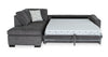 Aubrey 114" Left-Facing Chenille Fabric Eurostyle Queen Sofa Bed Sectional with Wooden Legs – Grey | Sofa-lit sectionnel de gauche avec grand lit Aubrey de 114 po de style européen en tissu de chenille avec pattes en bois - gris
