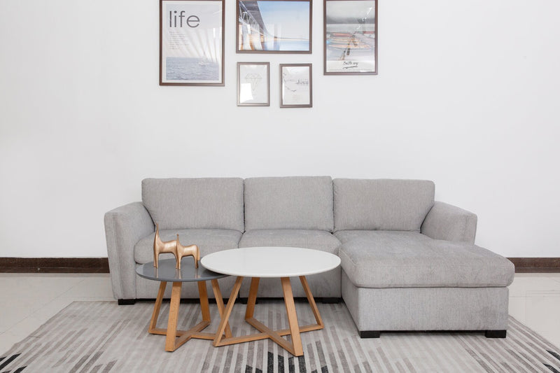 Sofa sectionnel de droite Vault 3 pièces avec fauteuil long de rangement et 2 fauteuils de rangement - gris