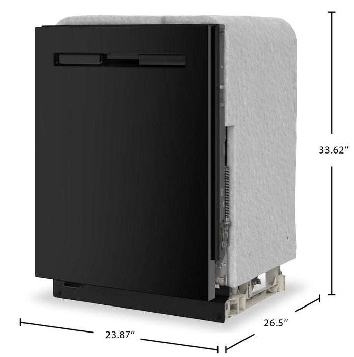 Lave-vaisselle encastré Maytag de 24 po et de 47 dBA avec commandes sur le dessus - noir - MDPS7024SB