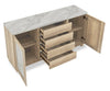Vega Dining Server with Storage & 4 Drawers, Marble Look, 66"W - Natural & White | Desserte de salle à manger Vega de 66 po (L) en imitation de marbre avec rangement et 4 tiroirs - naturelle et blanche