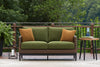 Tofino Outdoor Patio Loveseat - Resin Wicker, UV & Weather Resistant - Green/Brown/Black | Causeuse Tofino pour la terrasse à l’extérieur - osier en résine, résistant aux rayons UV et aux intempéries - verte, brune et noire