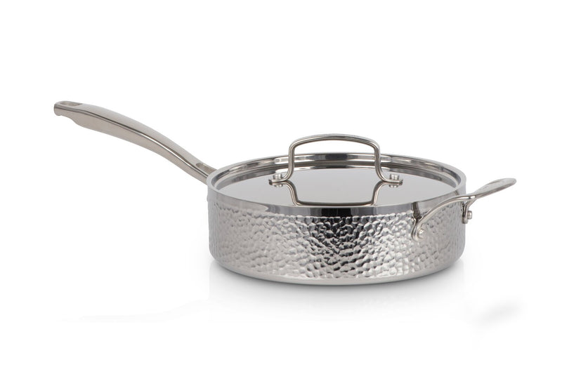 Batterie de cuisine rétro de Cuisinart martelée à la main à trois couches de 8 pièces - HTP-8SSC