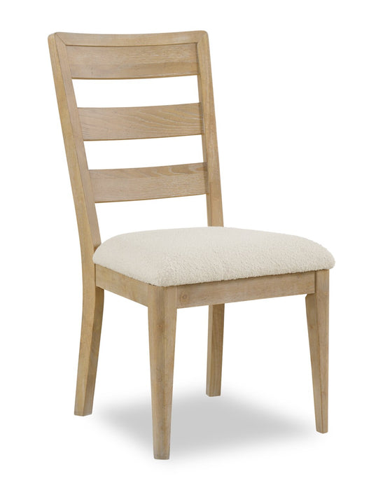 Ensemble de salle à manger Aspen 6 pièces avec table à rallonge, 80 po à 104 po, banc et 4 chaises en tissu - naturel