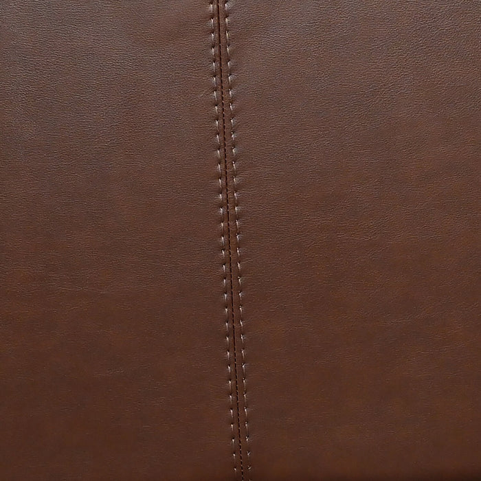Causeuse Classico de 71 po en cuir véritable avec pattes en bois - tabac