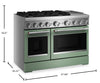 KitchenAid 6.3 Cu. Ft. 6 Burner Dual Fuel Range with Griddle – Cardamom - KFDD948SDC | Cuisinière hybride KitchenAid de 6,3 pi³ à 6 brûleurs avec plaque chauffante - cardamome - KFDD948SDC
