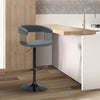 Java Barstool with Swivel & Adjustable Seat, Vegan Leather Fabric, 24.5-33"H, Metal - Grey | Tabouret 24.5-33 po bar Java en tissu de cuir végétalien et en métal avec siège pivotant et réglable - gris