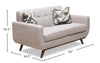 Kort & Co. Freeman 63" Linen-Look Fabric Loveseat with Wood Legs and Tufted Back Cushions - Dove White | Causeuse Freeman de Kort & Co. de 63 po en tissu d’apparence lin avec pattes en bois et coussins de dossier capitonnés - blanc colombe