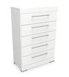 Commode verticale de chambre à coucher Riley de 31 po (L) x 46 po (H) à 5 tiroirs, fabriquée au Canada - blanche
