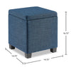 Ottawa 14.75" Square Fabric Storage Ottoman - Navy|Pouf de rangement carré Ottawa de 14,75 po en tissu - bleu marine