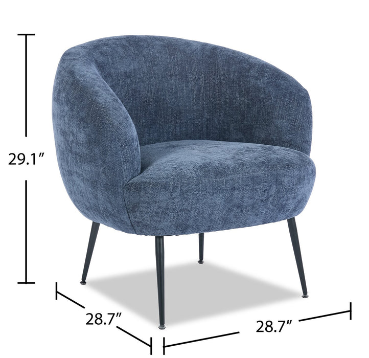 Fauteuil d’appoint Nova de 28,7 po en tissu bouclé - bleu