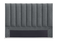 Tête de lit rembourrée Amos en tissu anthracite en canaux - format lit double