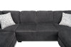 Made in Canada Morgan 2-Piece Left-Facing Chenille Fabric Wrap Sectional with Accent Pillows - Grey | Sofa sectionnel en U de gauche Morgan 2 pièces fabriqué au Canada en tissu de chenille avec coussins décoratifs - gris