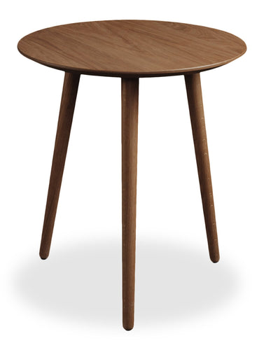  Table de bout ronde moderne Viola de 20 po - noyer brun  